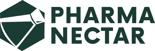 Logotipo oficial da Pharmanectar, empresa de suplementos naturais com própolis e produtos das abelhas.